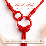 Women's Gothic Bohemian Punk Tassel Necklace, Layered Interlocking Ring Design Statement Jewelry, Versatile Accessory for Daily Outfits & Party, All-Year Wearable Bold Gothic Chain Necklace for Concert Fashion Matching