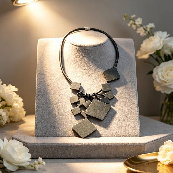 Dark Gothic Retro Rhombus Pendant Necklace