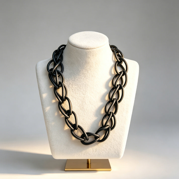Handmade Gothic Chunky Oval Link Choker Necklace