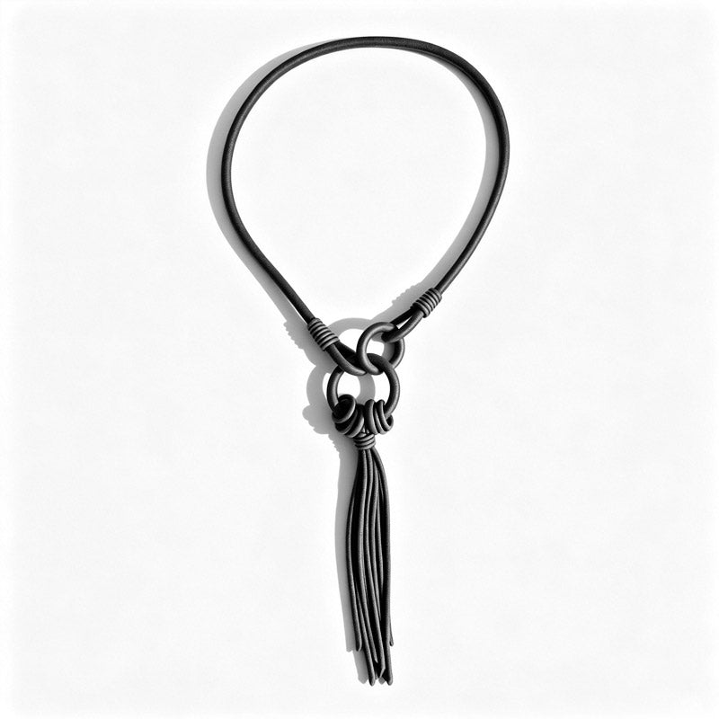 Women's Gothic Bohemian Punk Tassel Necklace, Layered Interlocking Ring Design Statement Jewelry, Versatile Accessory for Daily Outfits & Party, All-Year Wearable Bold Gothic Chain Necklace for Concert Fashion Matching